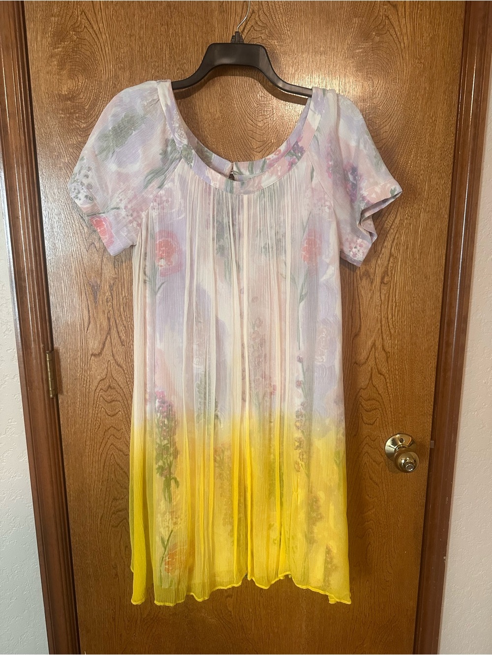 HD in Paris Women’s Yellow and Lavender Floral Ombre Dress